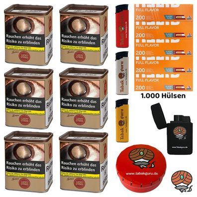 Lucky Strike Origins USA Red Tabak Dose 6x 64g, Gizeh Full Flavor Hülsen, Zube
