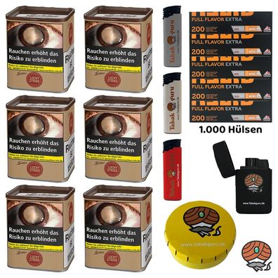 Lucky Strike Origins USA Red Tabak Dose 6x 64g, Gizeh Full Flavor Extra Hülsen