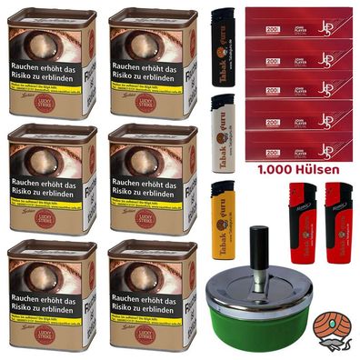 Lucky Strike Origins USA Red Tabak Dose 6x à 64g, JPS Hülsen, viel Zubehör