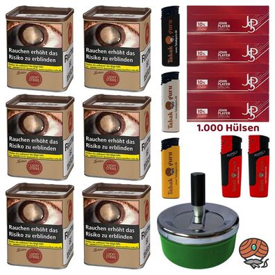 Lucky Strike Origins USA Red Tabak Dose 6x 64g, JPS Extra Hülsen, viel Zubehör