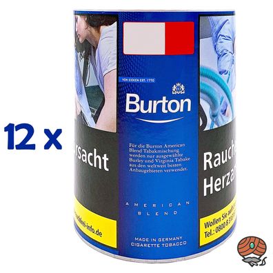 Burton Blue / Blau Feinschnitt Tabak Dose 12x 120g
