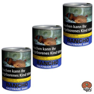 Rancho Halfzware Shag Zigarettentabak / Drehtabak / Stopftabak Dose 3x 190g