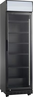 Schwarzer Kühlschrank mit Glastür - Extra große Präsentationsfläche, 386 Liter