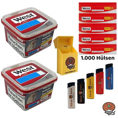 West Red Tabak/Volumentabak Giga Box 2x 160g, 1000 West Hülsen, Zubehör