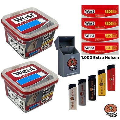 West Tabak/Volumentabak Giga Box 2x 160g + 1000 West Extra Hülsen + Zubehör