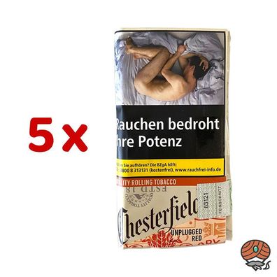 Chesterfield Unplugged Red / Rot Drehtabak ohne Zusätze 5x 30g