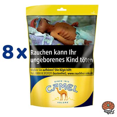 Camel Yellow / Gelb Volumentabak / Zigarettentabak Beutel 8x 96g
