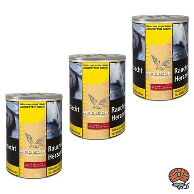 Madison GOLD American (ehem. Red/Rot) 3x 120g Dose Drehtabak/ Stopftabak