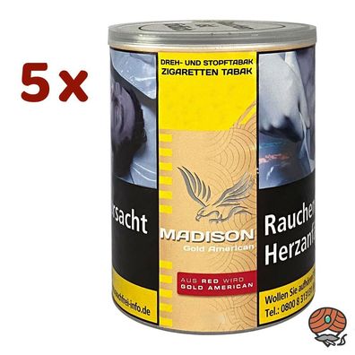 Madison GOLD American (ehem. Red/Rot) 5x 120g Dose Drehtabak/ Stopftabak