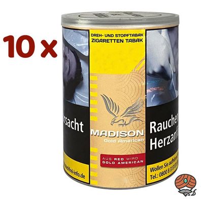 Madison GOLD American (ehem. Red/Rot) 10x 120g Dose Drehtabak/ Stopftabak
