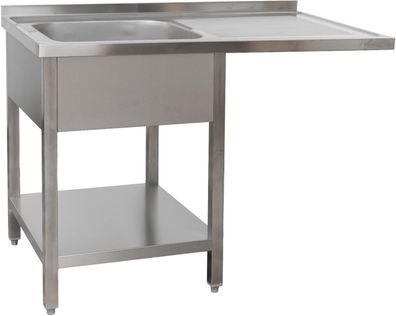 Gastronomie Hotel Küche Spülzentrum 1200 x 700 x 850 mm 1 Becken links, mit Grundb