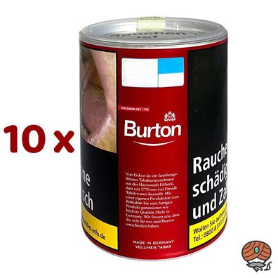 Burton Red / Rot Volumentabak Dose 10x à 65g - Stopftabak
