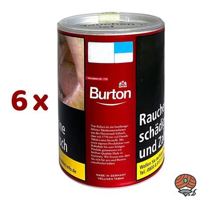 Burton Red / Rot Volumentabak Dose 6x à 65g - Stopftabak