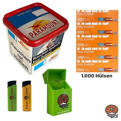 Paramount Volumentabak Giga Box 230g, Gizeh Full Flavor Hülsen, Feuerzeuge, Box
