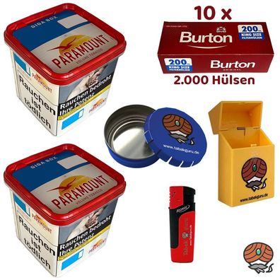 Paramount Volumentabak Giga Box 2x 230g, 2000 Burton Hülsen, Zubehör