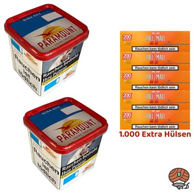 Paramount Volumentabak Giga Box 2x à 230g, 1000 Pall Mall Allround Xtra Hülsen