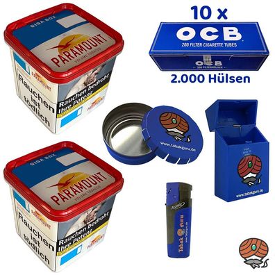 Paramount Volumentabak Giga Box 2x 230g, 2000 OCB Hülsen, Zubehör