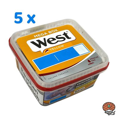 West Yellow Tabak Mega Box 5x 105g Volumentabak