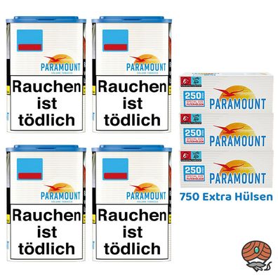 Paramount Blue Volumentabak Dose 4x 80g, 750 Blue Extra Hülsen
