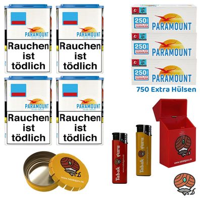Paramount Blue Volumentabak Dose 4x 80g, 750 Blue Extra Hülsen, Ascher, Zubehör
