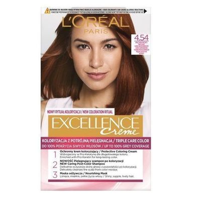 L'Oreal Paris Excellence Haarfarbe 4.54 Mahagoni-Kupfer, 170 ml: Professionelle