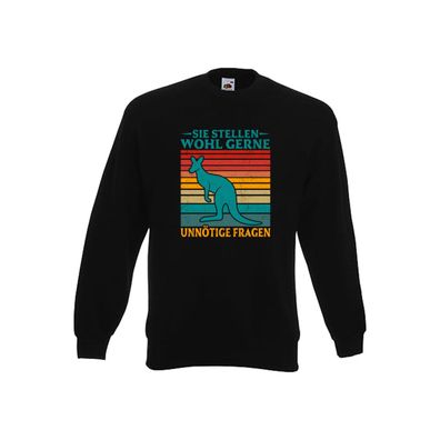 Unnöätige Fragen stellen | Känguru Sweatshirt Schwarz