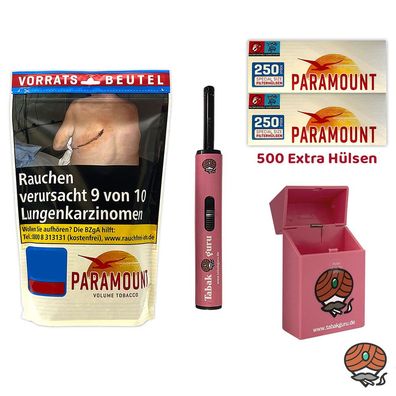 Paramount Volumentabak Beutel 170g, 500 Hülsen, Stabfeuerzeug, Box