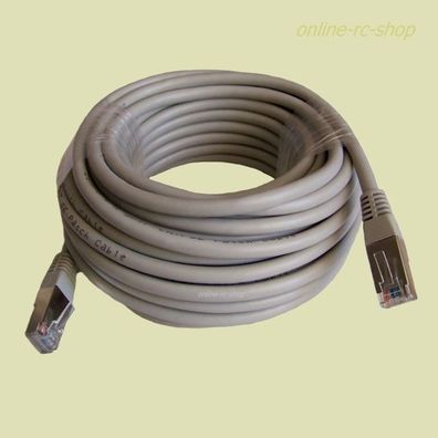 Patchkabel CAT5e 10m grau doppelt geschirmt SFTP Netzwerkkabel LAN