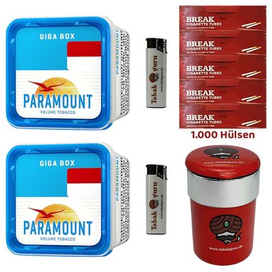 Paramount Blue Volumentabak Giga Box 2x 230g, Break Hülsen, Autoascher