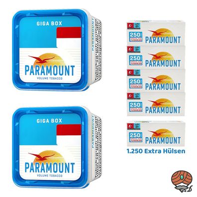 Paramount Blue Volumentabak Giga Box 2x 230g, 1250 Blue Extra Hülsen