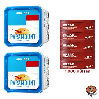 Paramount Blue Volumentabak Giga Box 2x 230g, 1000 Break Hülsen