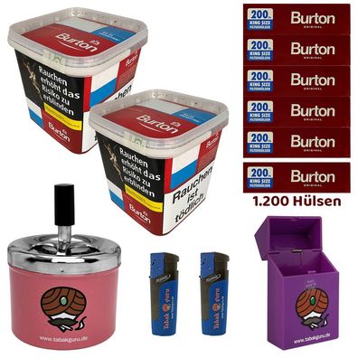 Burton Red Volumentabak MEGA Box 2x 270g, Hülsen, rehascher, Zubehör