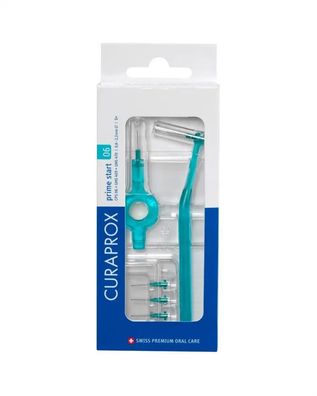 Curaprox Prime Plus Starter Set - 5x CPS06 türkis Interdentalbürsten 2 Halter