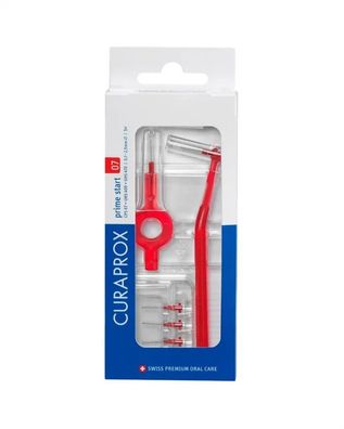 Curaprox Prime Plus Starter Set - 5x CPS 07 türkis + Interdentalbürsten - 2 Halter