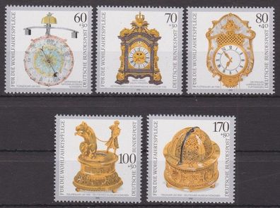 BRD 1992 postfrisch Michel-Nr. 1631-1635 Kostbare alte Uhren aus deutschen Sammlungen