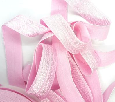 1m x 15mm Falzgummi Rollierband Einfassband elastisch Satinglanz Farbe Rosa Kühl