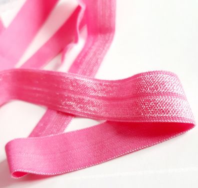 1m x 15mm Falzgummi Rollierband Einfassband elastisch Satinglanz Farbe Pink