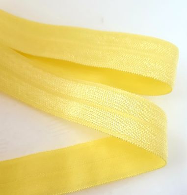 1m x 15mm Falzgummi Rollierband Einfassband elastisch Satinglanz Farbe Zitronen Gelb