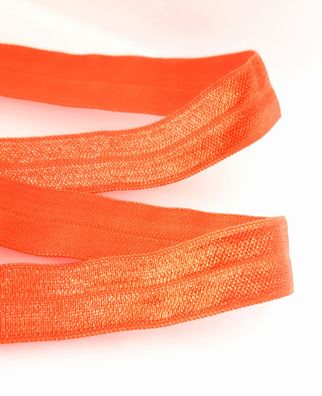 1m x 15mm Falzgummi Rollierband Einfassband elastisch Satinglanz Farbe Kürbis Orange