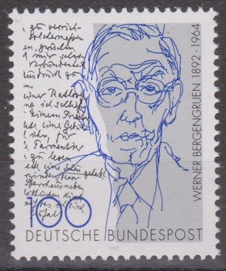BRD 1992 postfrisch Michel-Nr. 1629 100. Geburtstag von Werner Bergengruen