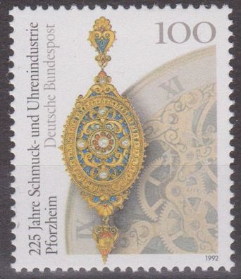 BRD 1992 postfrisch Michel-Nr. 1628 225 Jahre Schmuck- und Uhrenindustrie, Pforzheim
