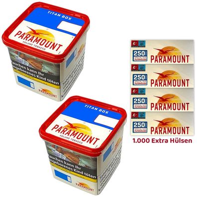 Paramount Volumentabak Titan Box 2x 315g, 1000 Extra Hülsen