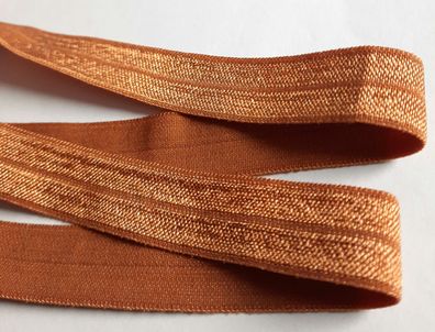 1m x 15mm Falzgummi Rollierband Einfassband elastisch Satinglanz Farbe Kupfer