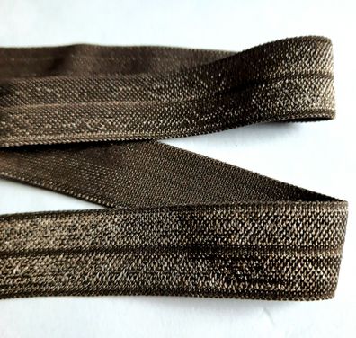 1m x 15mm Falzgummi Rollierband Einfassband elastisch Satinglanz Farbe Mokka Braun