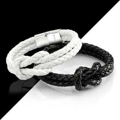 Serasar, lederarmband "knot" für damen, mit magnetverschluss