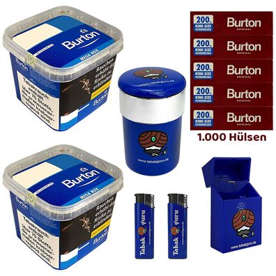 Burton Blue/Blau Volumentabak MEGA BOX 2x 270g, Hülsen, Autoascher, Zubehör