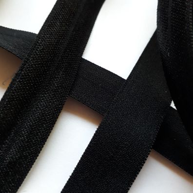1m x 15mm Falzgummi Rollierband Einfassband elastisch Satinglanz Farbe Schwarz