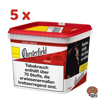 Chesterfield Red Volumentabak / Zigarettentabak Giga Box 5x 255g
