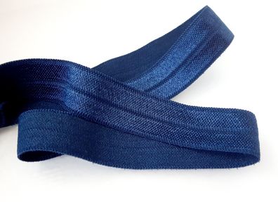 1m x 15mm Falzgummi Rollierband Einfassband elastisch Satinglanz Farbe Dunkelblau