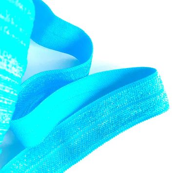 1m x 15mm Falzgummi Rollierband Einfassband elastisch Satinglanz Farbe Aqua Blau